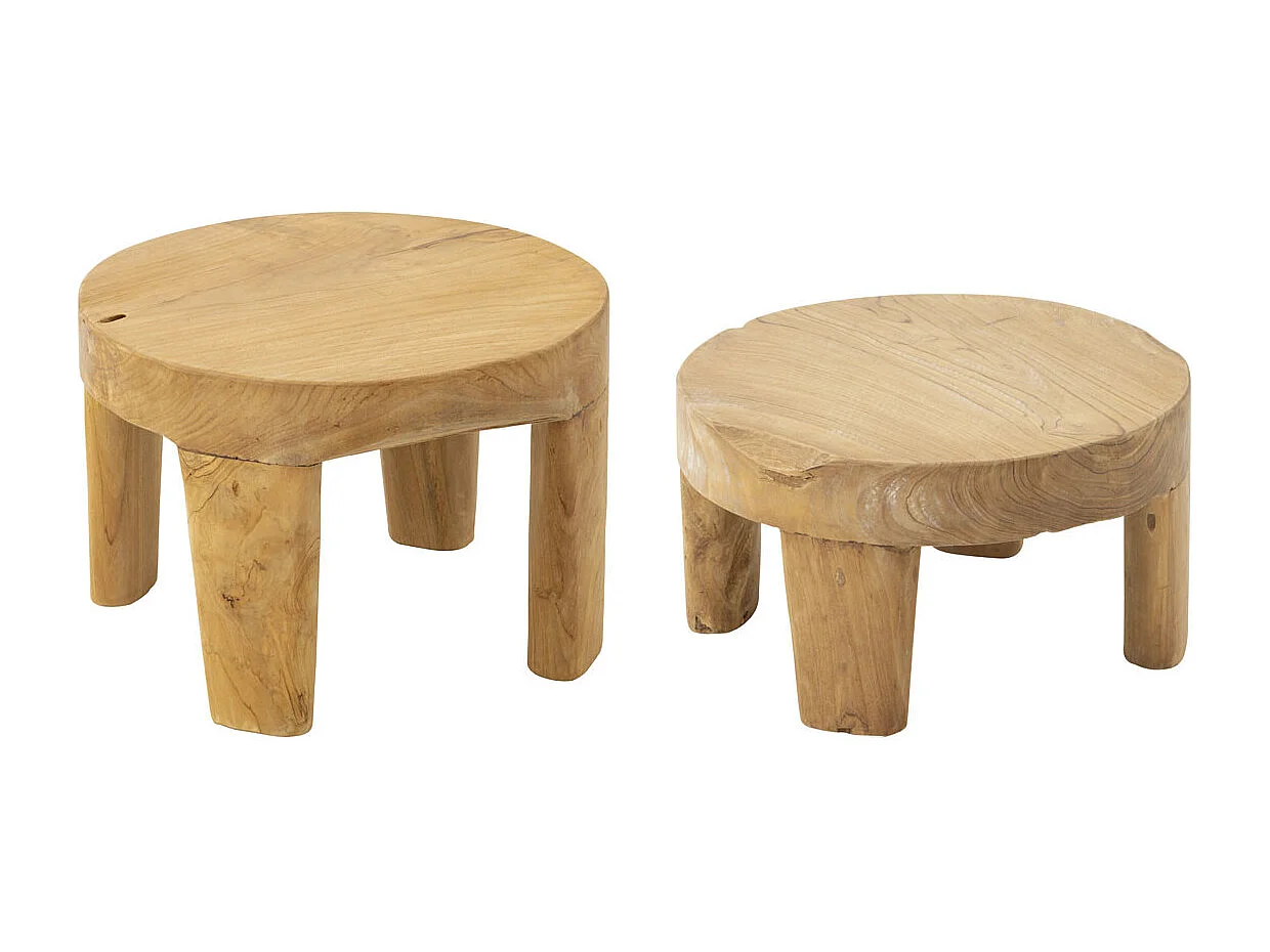 Lot de 2 Tables Basses "Tek" 50cm Naturel