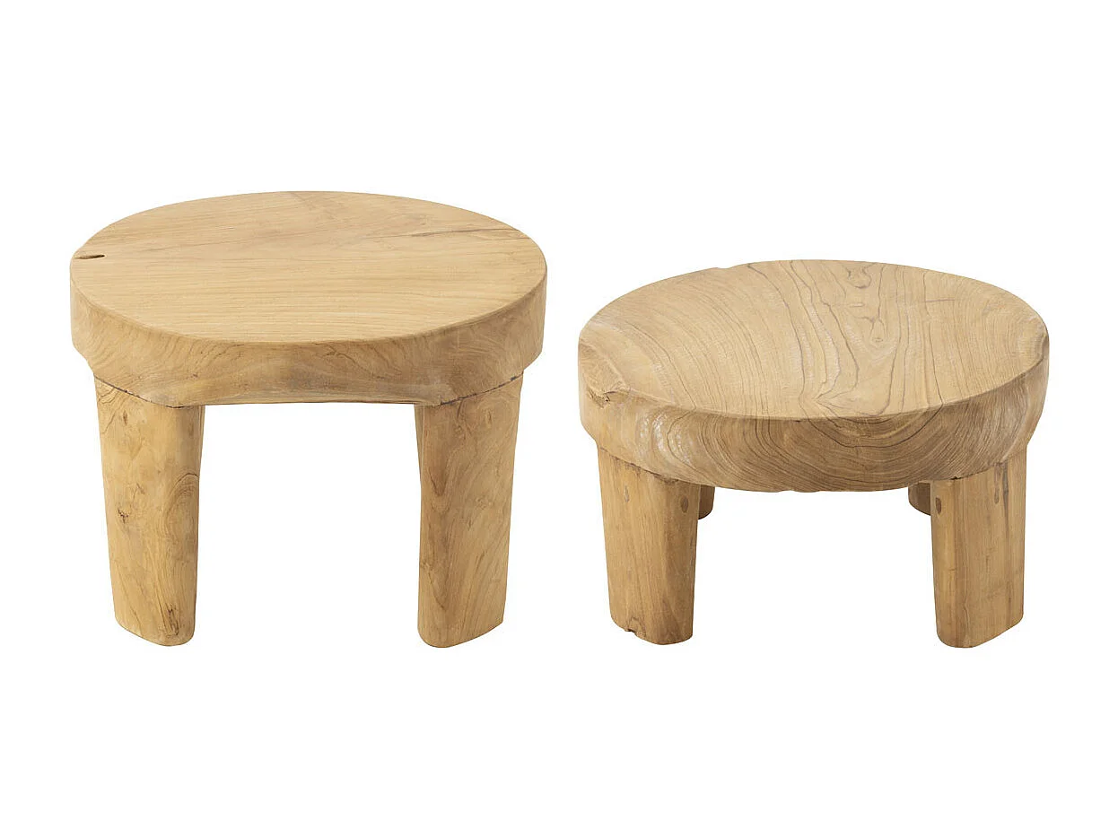 Lot de 2 Tables Basses "Tek" 50cm Naturel