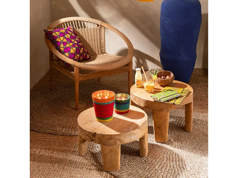 Lot de 2 Tables Basses "Tek" 50cm Naturel