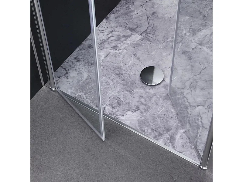 Puerta de ducha magnética para nicho "Siviglia" en vidrio templado y metal cm 90x190h