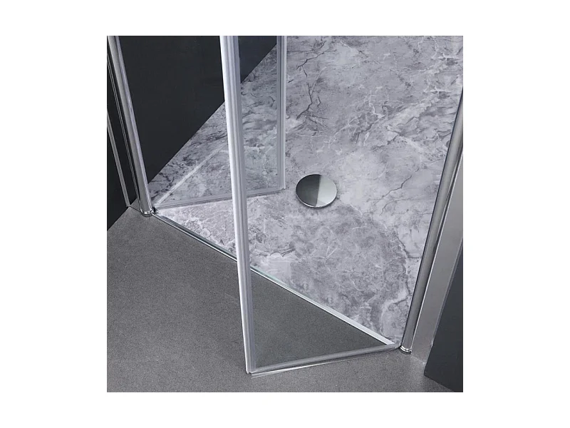 Porte de douche magnétique pour niche "Siviglia" en verre trempé et métal cm 100x190h