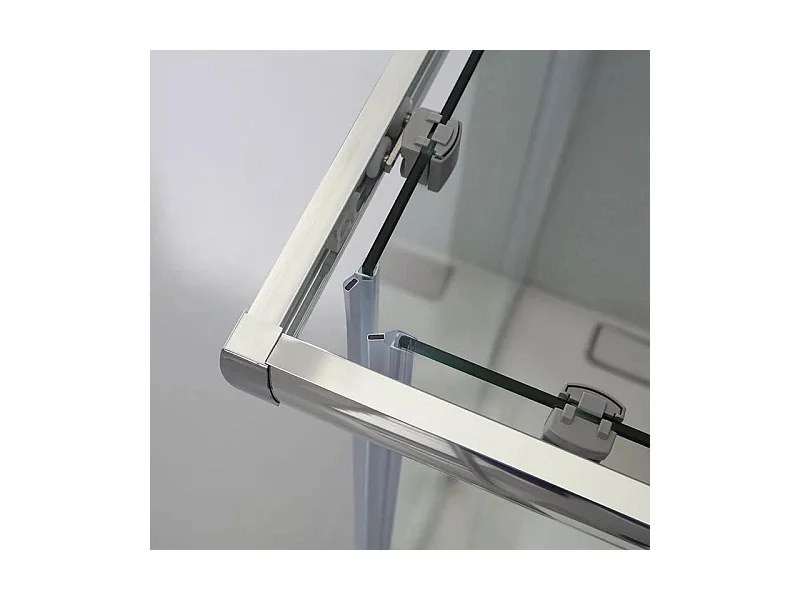 Kabina prysznicowa kwadratowa z drzwiami przesuwnymi "Genova Two" ze szkła hartowanego błyszczącego cm 70x70 185h