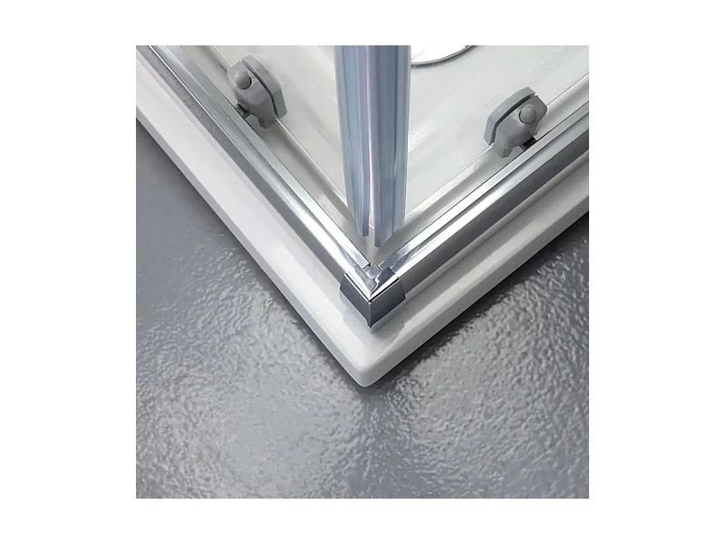 Kabina prysznicowa kwadratowa z drzwiami przesuwnymi "Genova Two" ze szkła hartowanego błyszczącego cm 70x70 185h