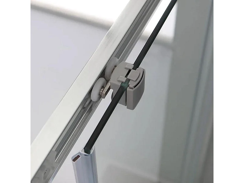 Vierkante douchecabine met schuifdeuren "Genova Two" in glanzend gehard glas cm 70x70 185h