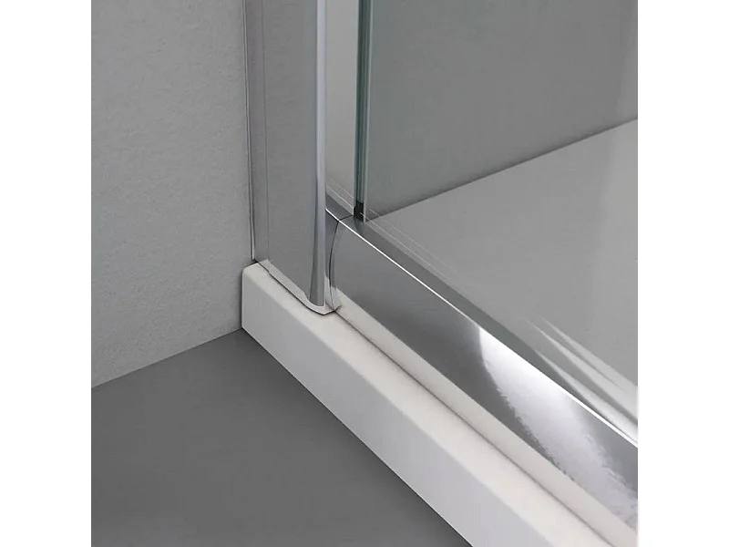 Vierkante douchecabine met schuifdeuren "Genova Two" in glanzend gehard glas cm 70x70 185h