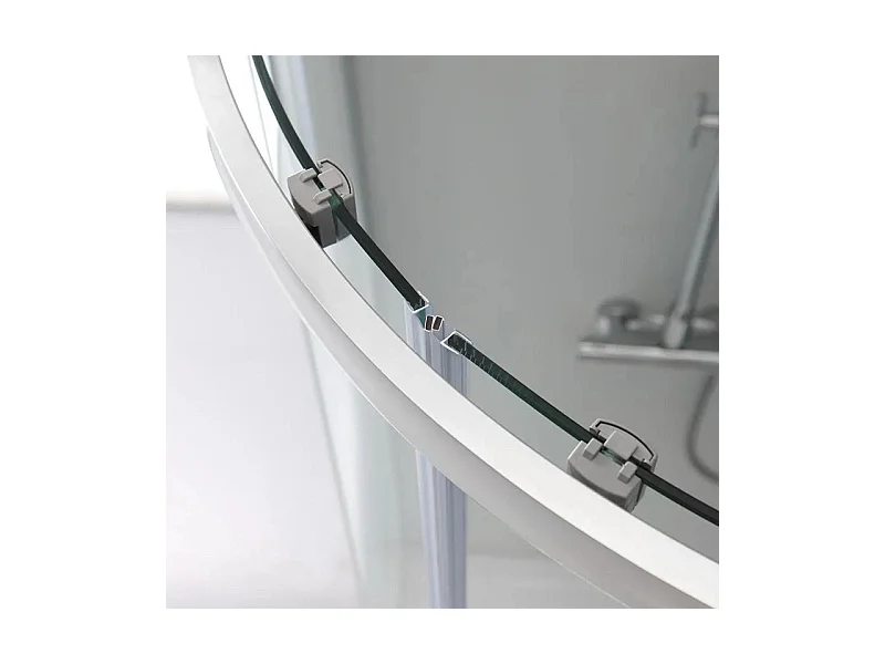 Boîte doccia semi-circulaire "Genova" avec 2 ante scorrevoli en vert temperato lucide cm 90x90 185h