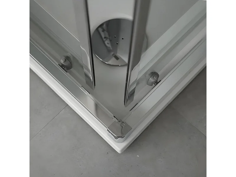 Nowoczesna kabina prysznicowa z płaskim profilem "Ferrara Two" ze szkła hartowanego i aluminium cm 90x120 195h