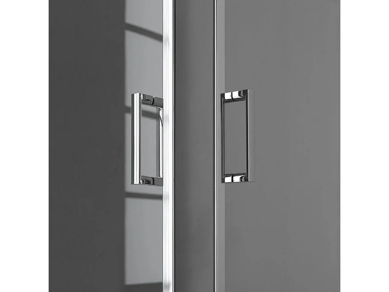 Nowoczesna kabina prysznicowa z płaskim profilem "Ferrara Two" ze szkła hartowanego i aluminium cm 90x120 195h