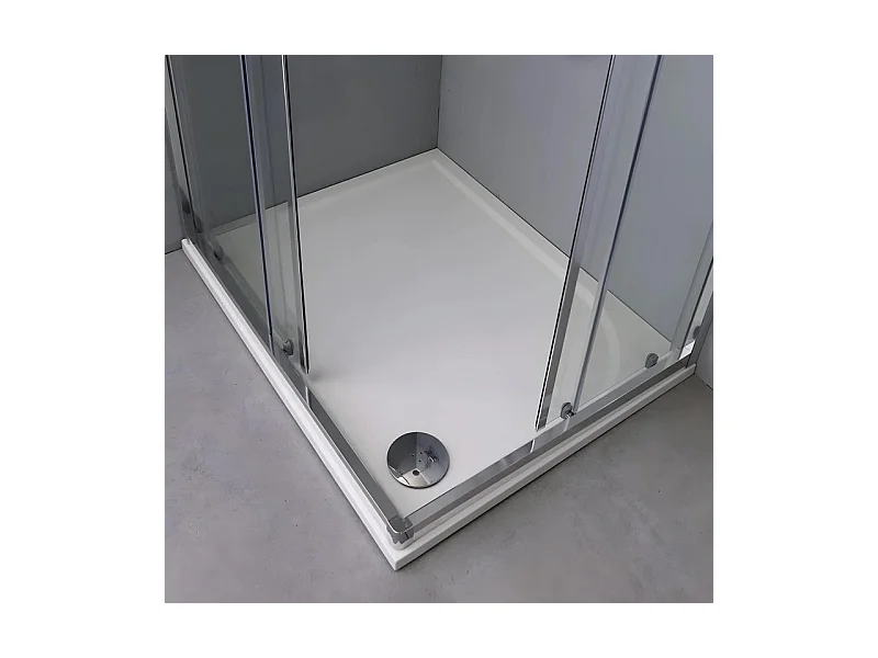 Nowoczesna kabina prysznicowa z płaskim profilem "Ferrara Two" ze szkła hartowanego i aluminium cm 70x90 195h