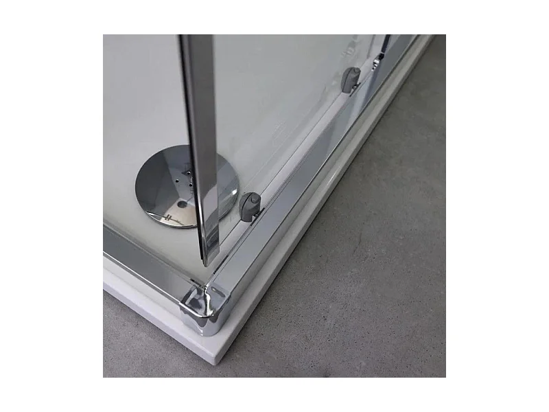 Nowoczesna kabina prysznicowa z płaskim profilem "Ferrara Two" ze szkła hartowanego i aluminium cm 70x90 195h