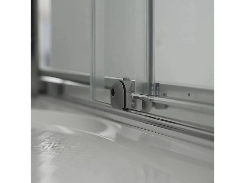 Box de duche moderna com perfil plano "Ferrara Two" em vidro temperado e alumínio cm 70x90 195h