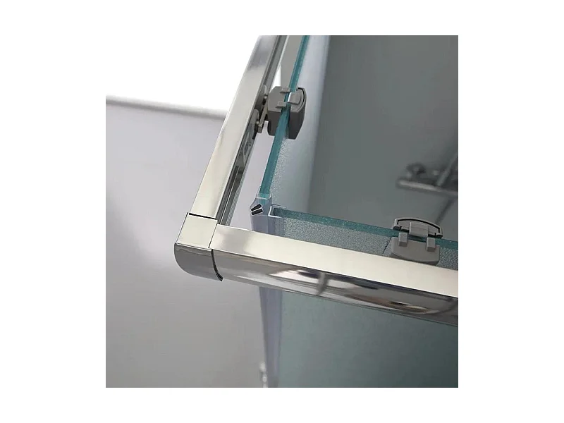 Kabina prysznicowa kwadratowa z drzwiami przesuwnymi "Genova Two" ze szkła hartowanego nieprzezroczystego cm 90x90185h