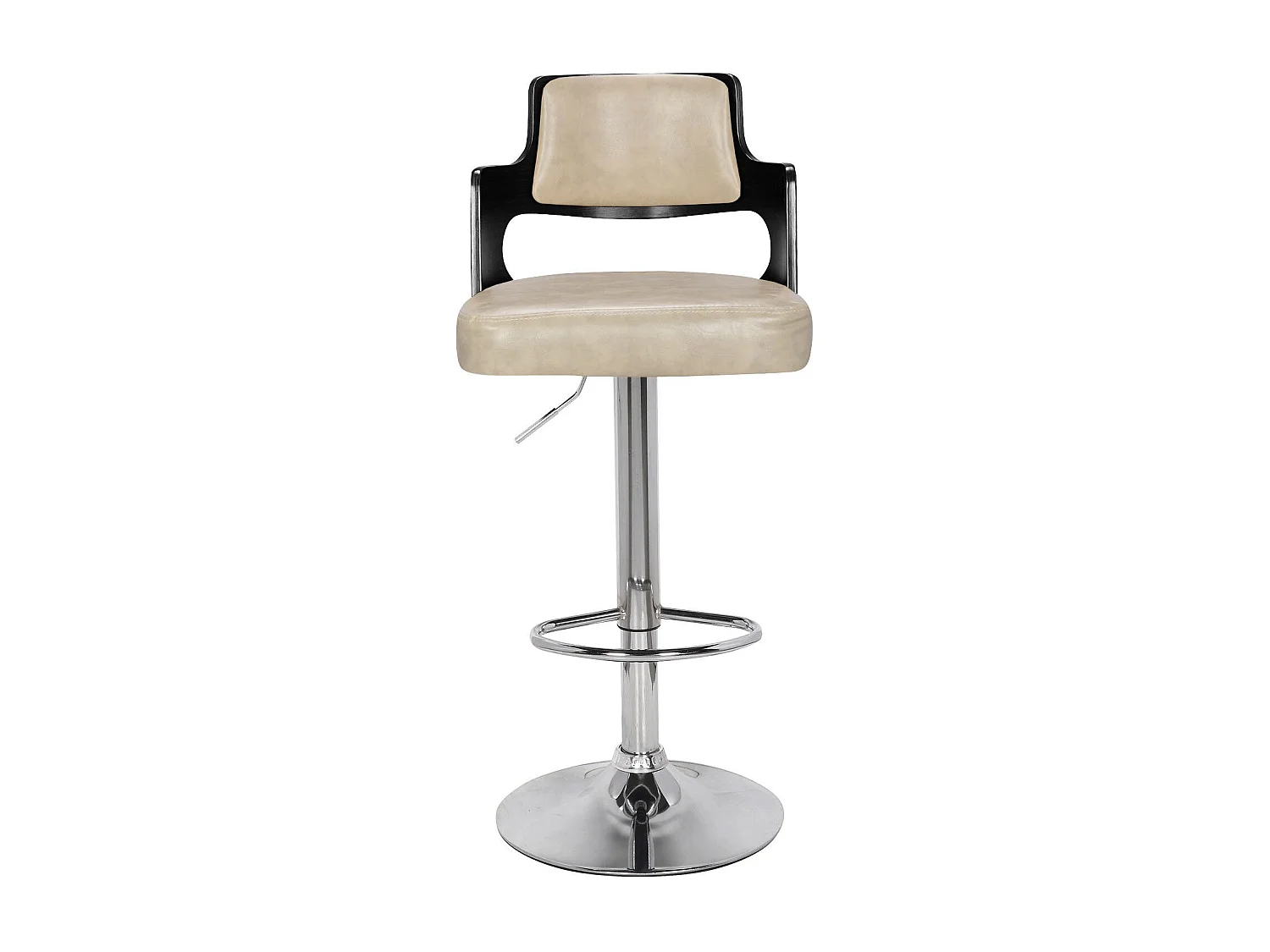 Lot de 4 chaises de bar Russel Bois Noir et Crème