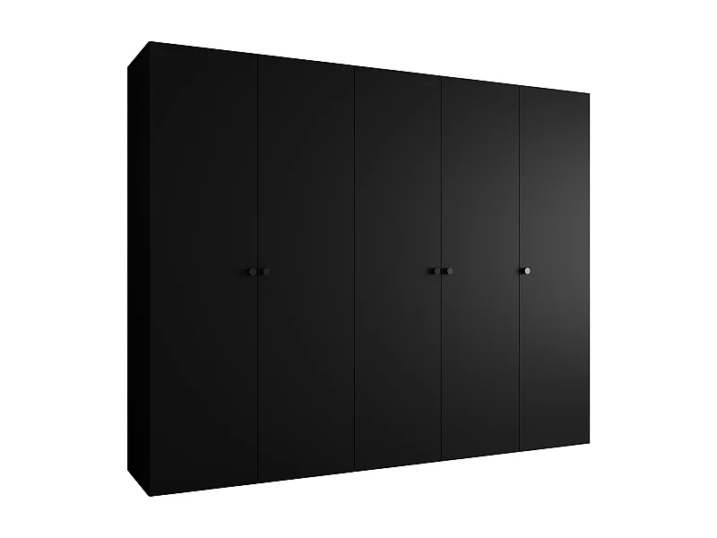 Drehtürenschrank Parma 1 202/250/52 5-türig (Schwarz)