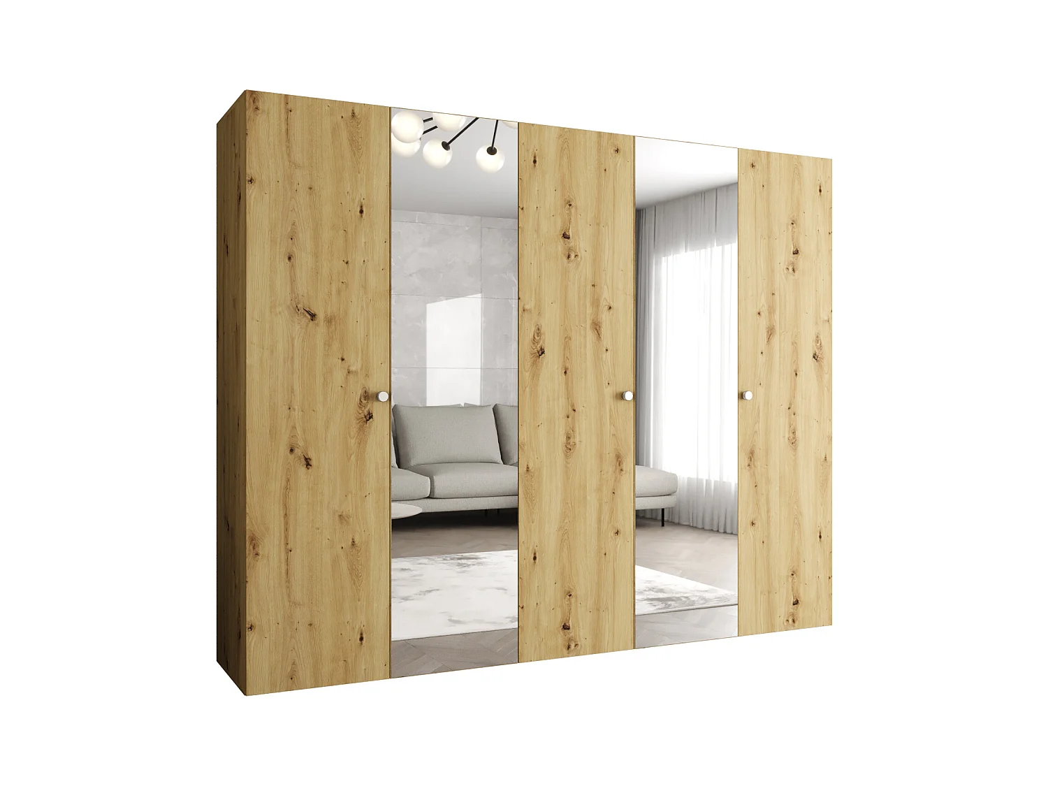 Drehtürenschrank Parma 2 202/250/52 5-türig (Artisan)