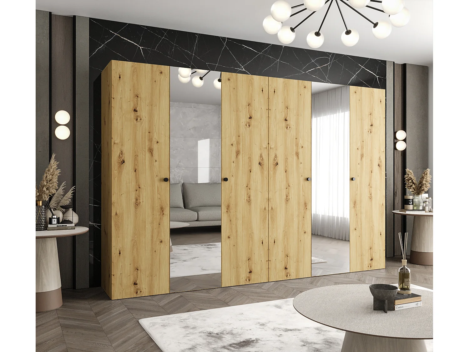 Drehtürenschrank Parma 2 202/300/52 6-türig (Artisan)