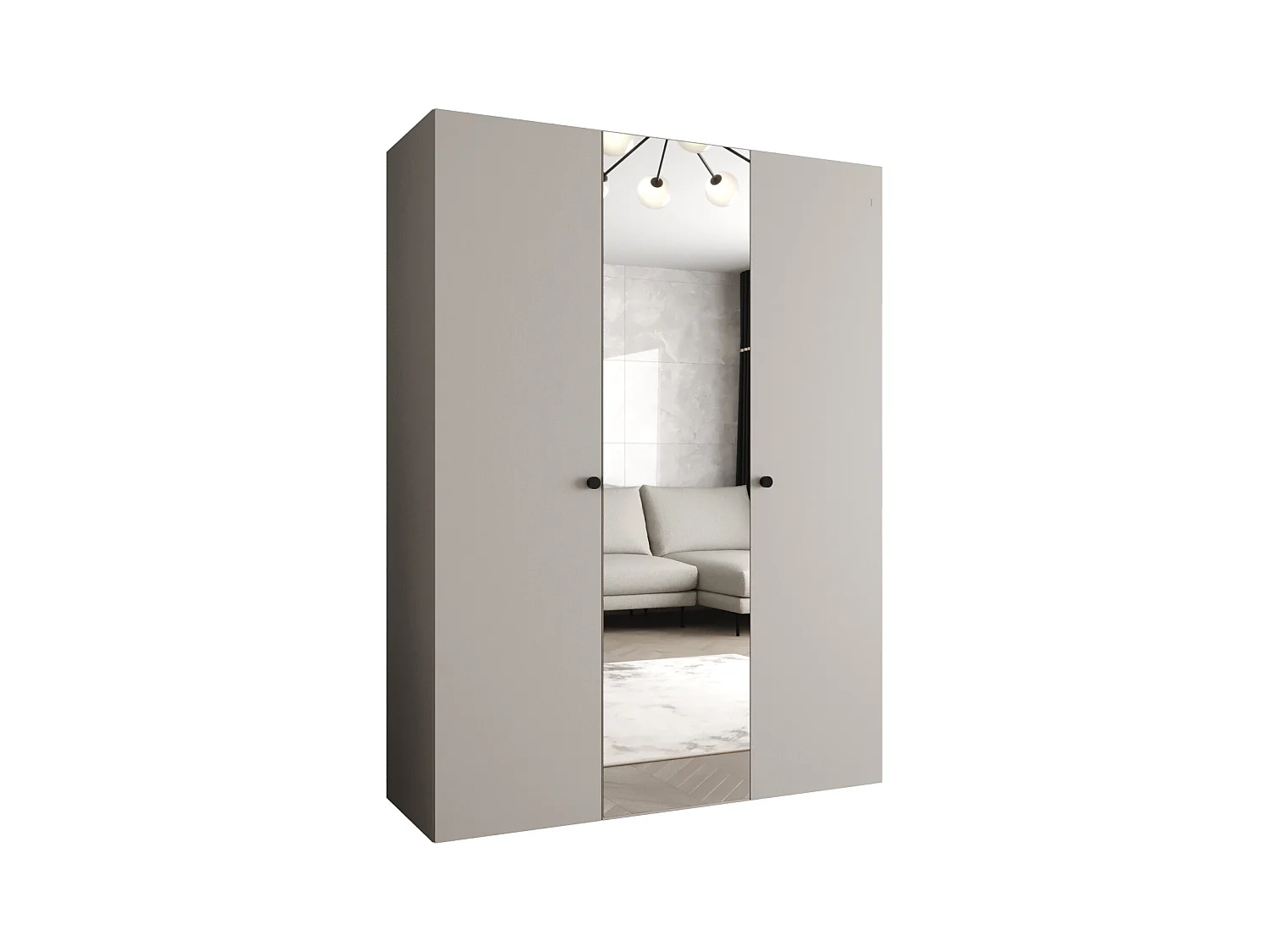 Drehtürenschrank Parma 2 202/150/52 3-türig (Kaschmir)