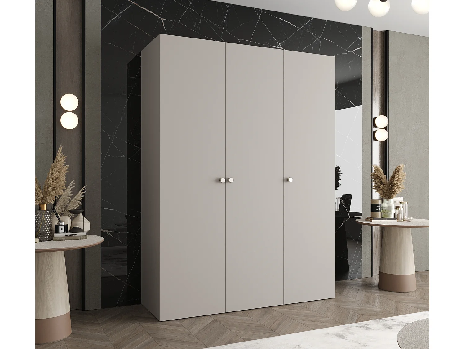 Kleerkast Parma 1 202/150/52 3-deurs (kasjmier)