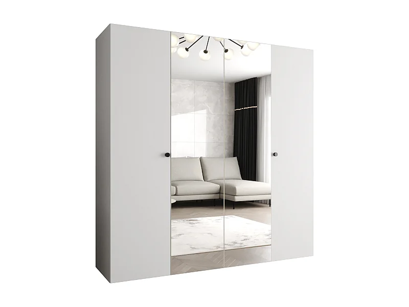 Armoire à portes battantes Parma 2 202/200/52 4 portes (Blanc)