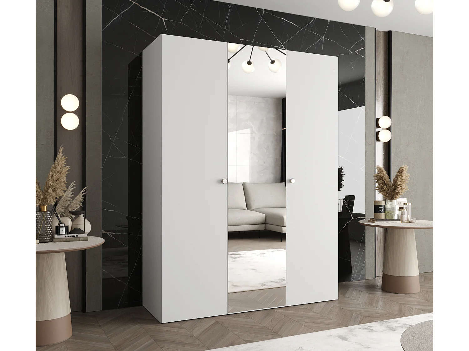 Armoire à portes battantes Parma 2 202/150/52 3 portes (Blanc)