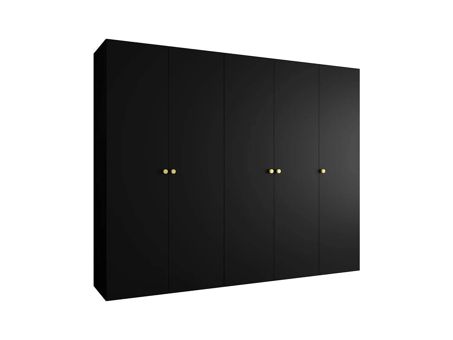 Drehtürenschrank Parma 1 202/250/52 5-türig (Schwarz)