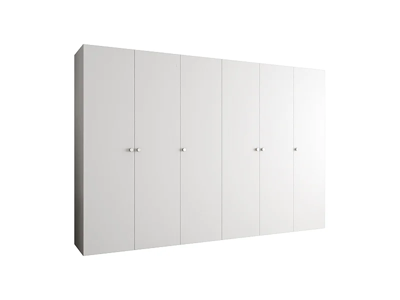 Armoire à portes battantes Parma 1 202/300/52 6 portes (Blanc)