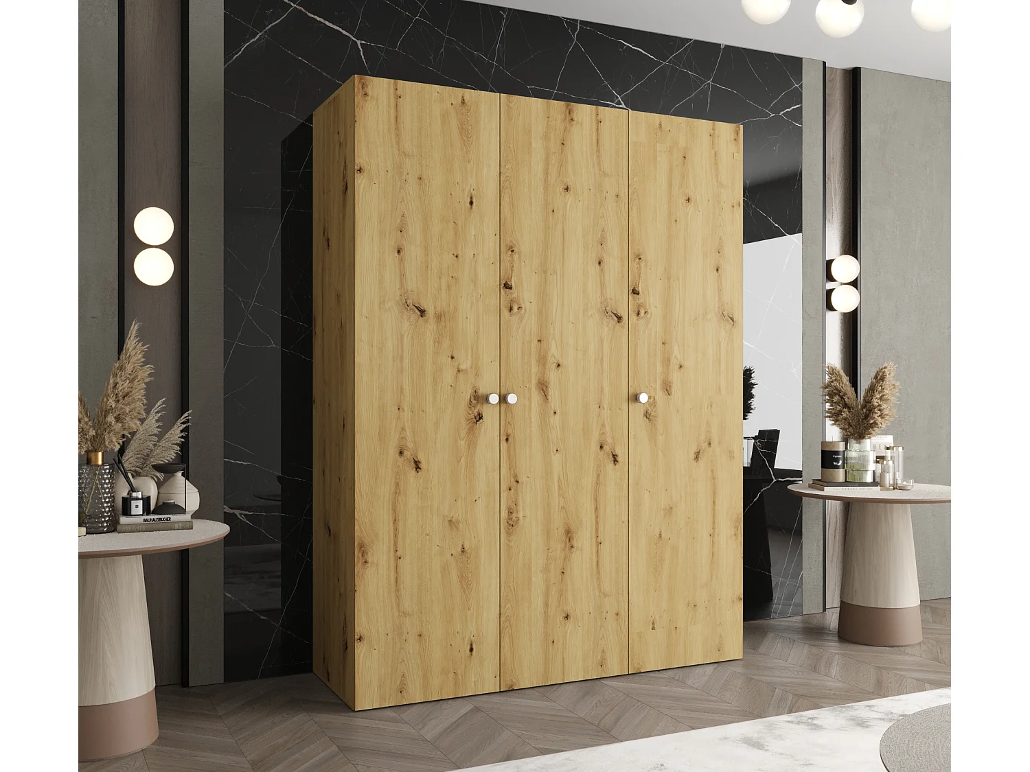 Kleerkast Parma 1 202/150/52 3-deurs (artisan)