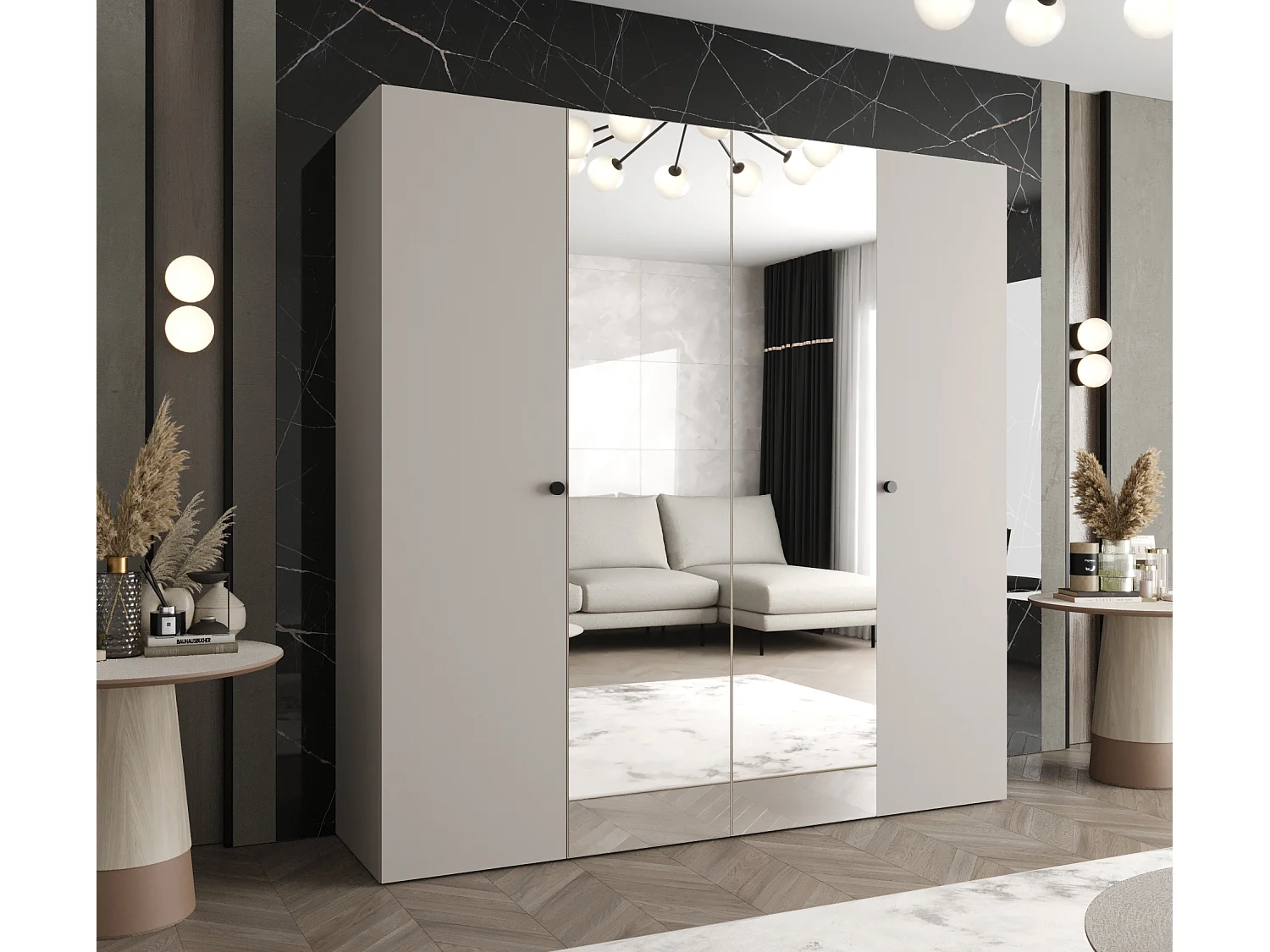 Drehtürenschrank Parma 2 202/200/52 4-türig (Kaschmir)