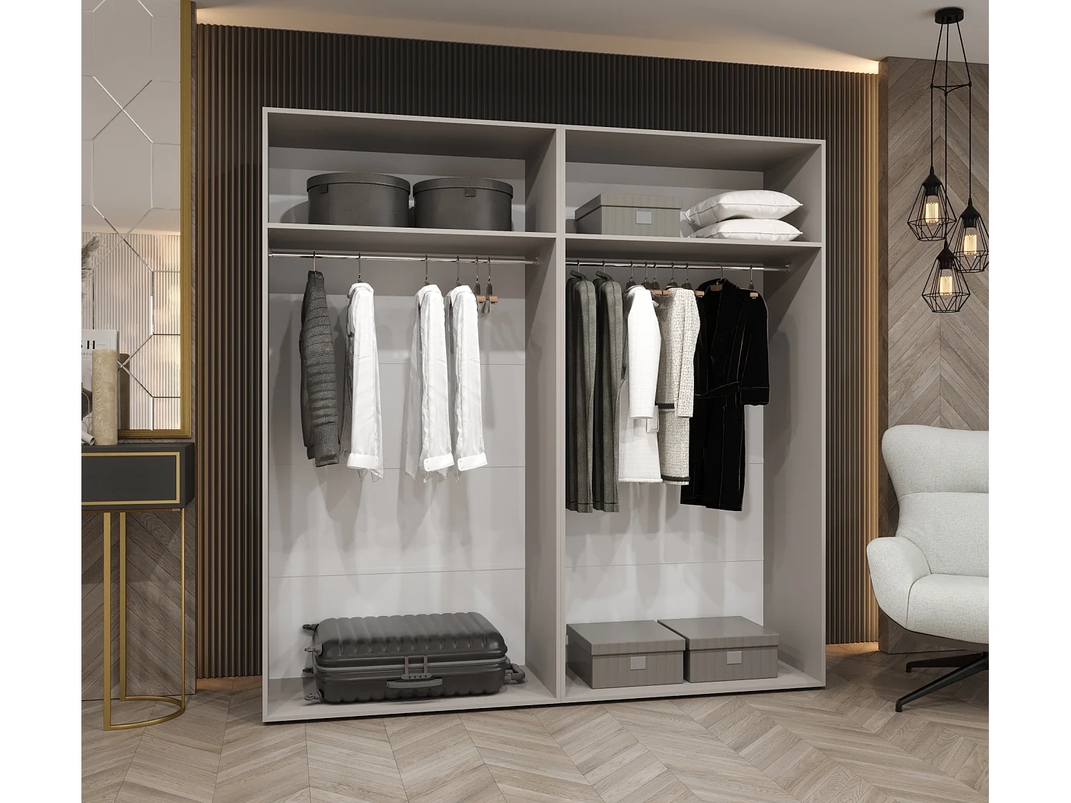 Drehtürenschrank Parma 2 202/200/52 4-türig (Kaschmir)