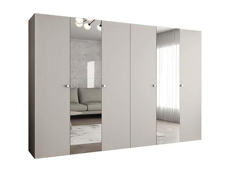 Armoire à portes battantes Parma 2 202/300/52 6 portes (Cachemire)