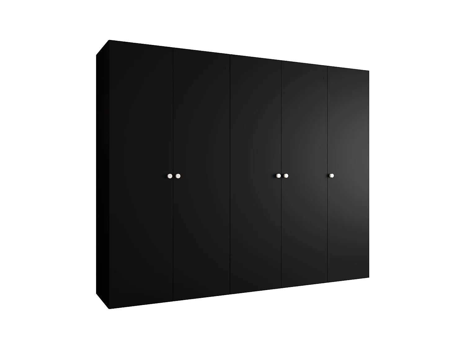 Armoire à portes battantes Parma 1 202/250/52 5 portes (Noir)