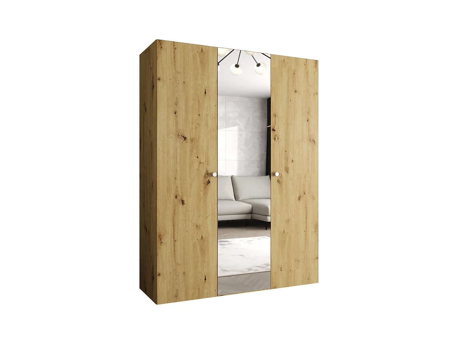 Armoire à portes battantes Parma 2 202/150/52 3 portes (Artisan)