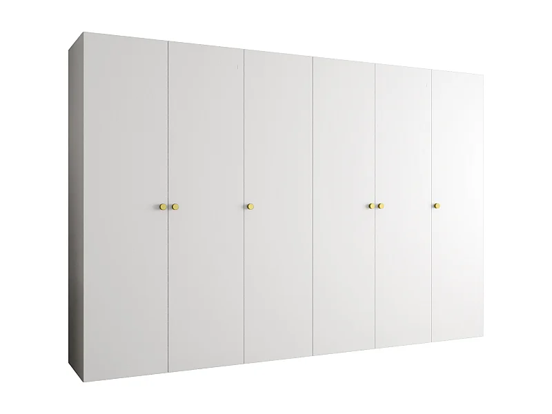 Drehtürenschrank Parma 1 202/300/52 6-türig (Weiß)