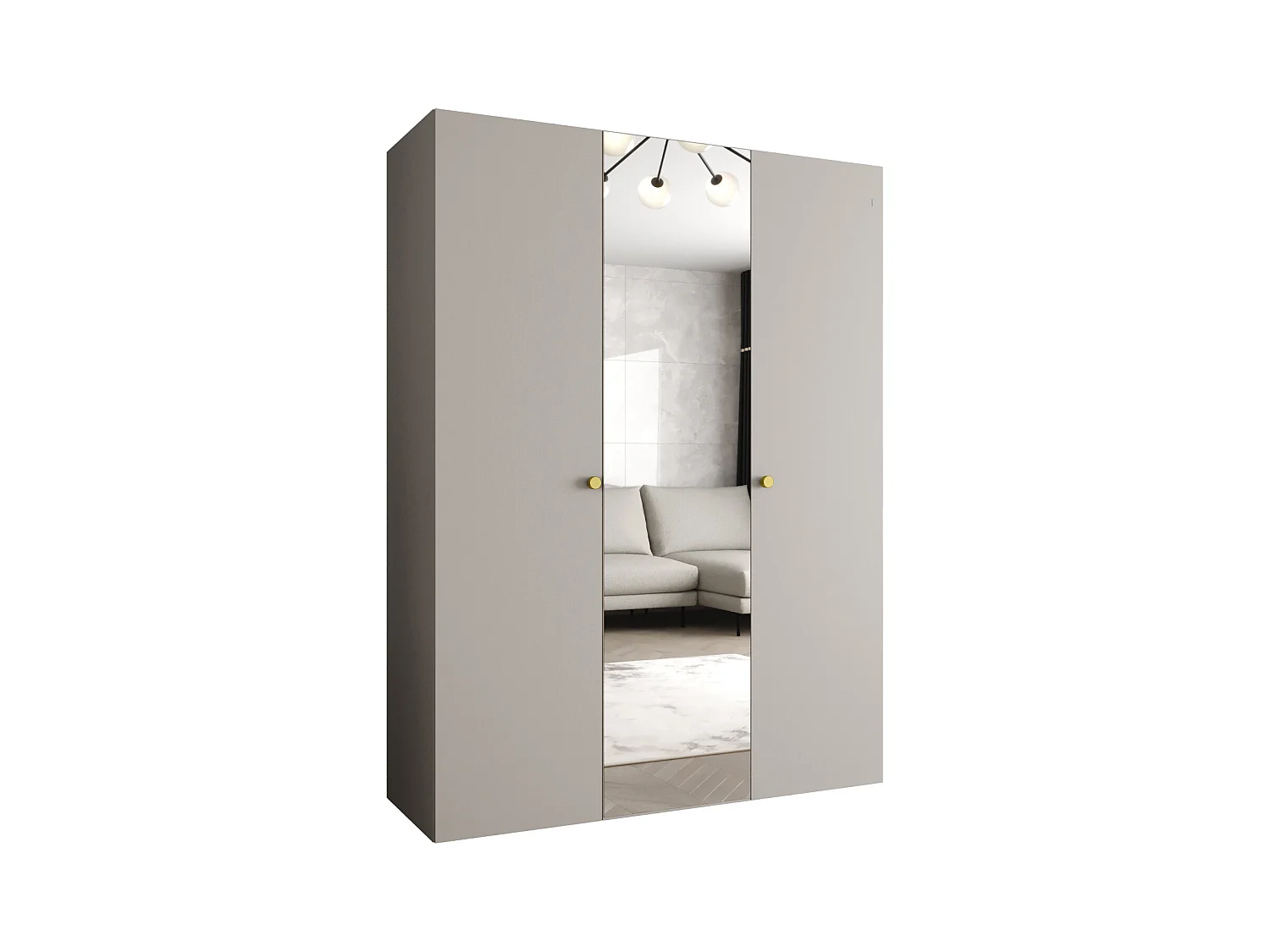 Armadio parma 2 con ante battenti 202/150/52 3 ante (cachemire)