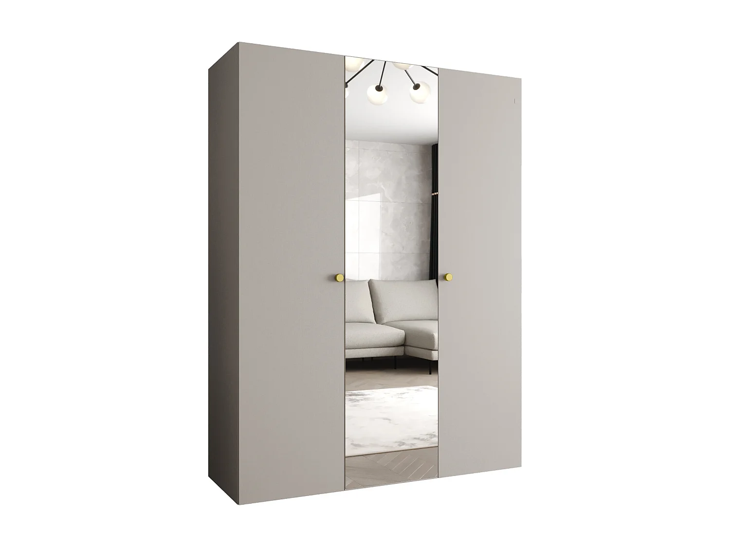 Armoire à portes battantes Parma 2 202/150/52 3 portes (Cachemire)