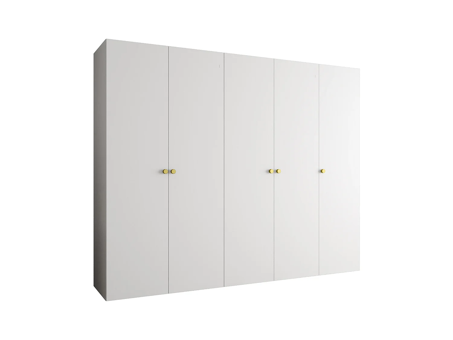 Armoire à portes battantes Parma 1 202/250/52 5 portes (Blanc)