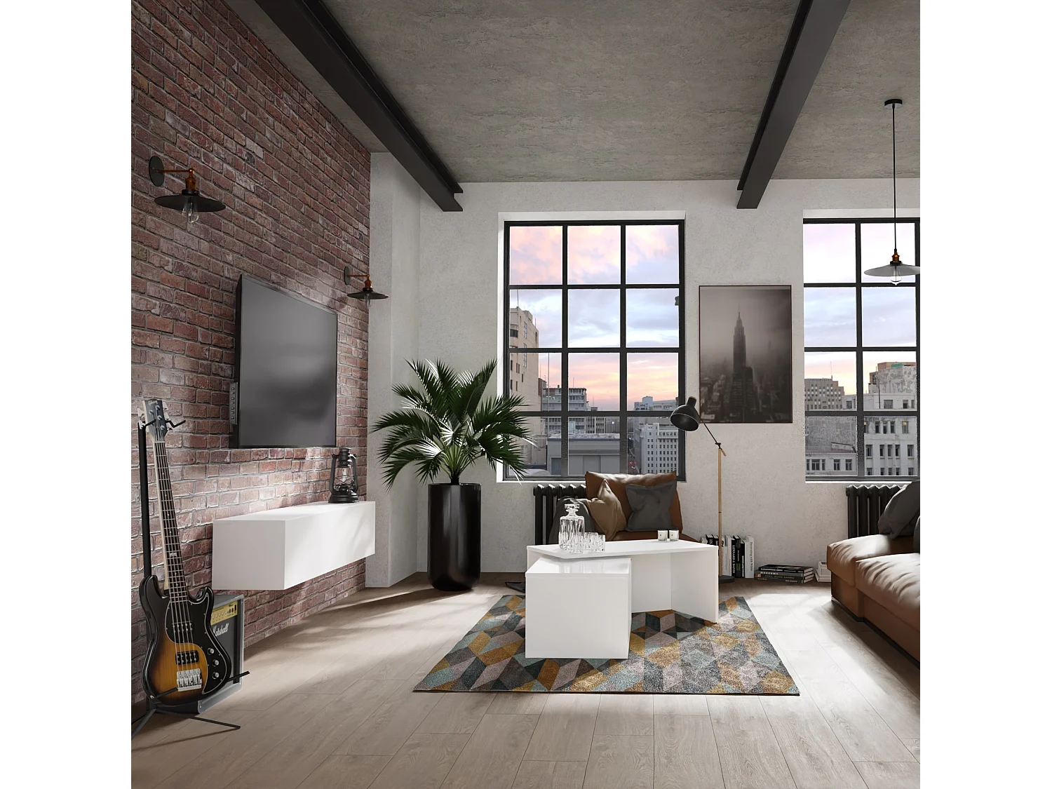 TV-Möbel 105 cm 140 cm – Modernes Hängendes Fernsehboard für Wohnzimmer