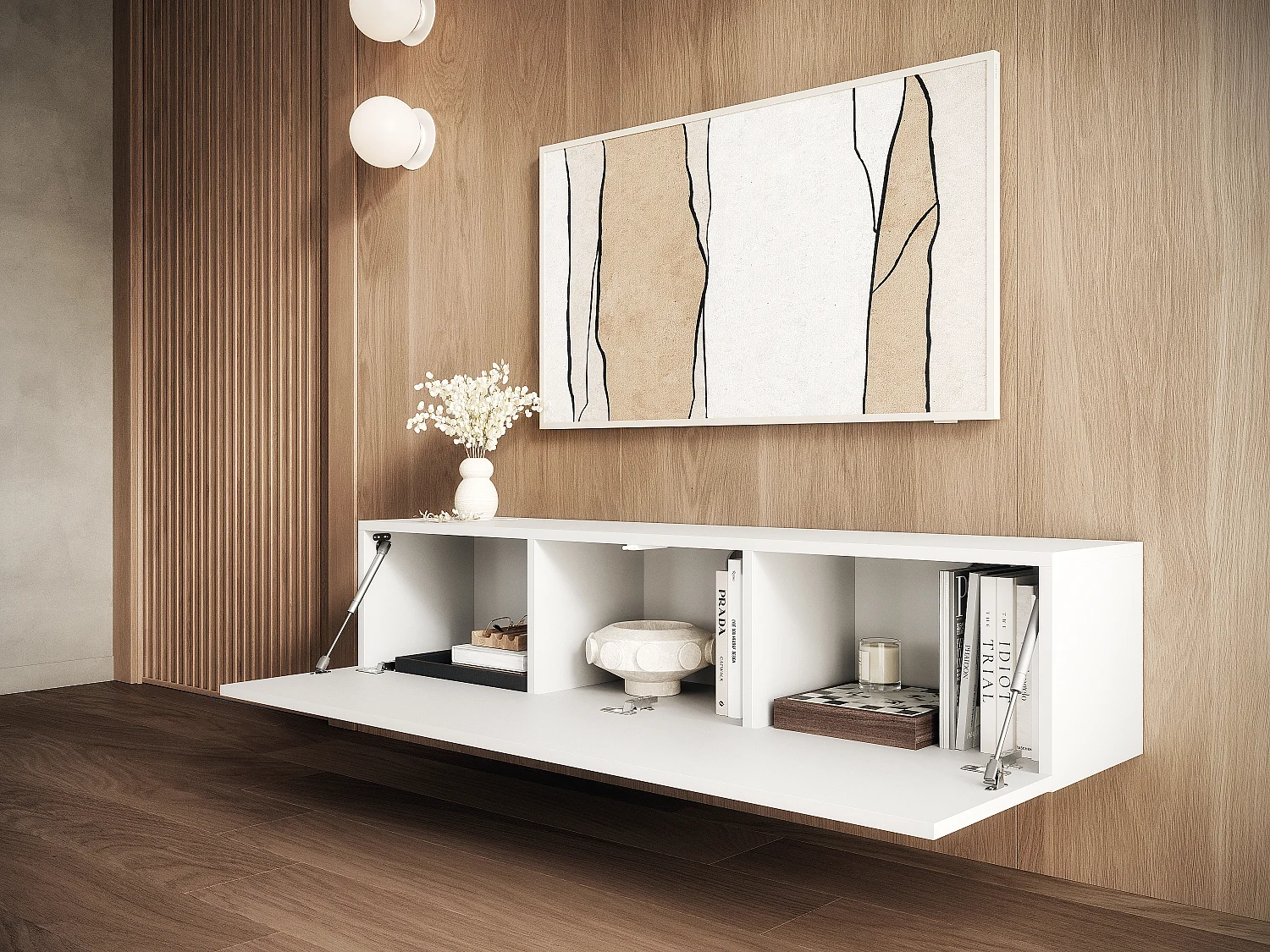 TV-Möbel 105 cm 140 cm – Modernes Hängendes Fernsehboard für Wohnzimmer