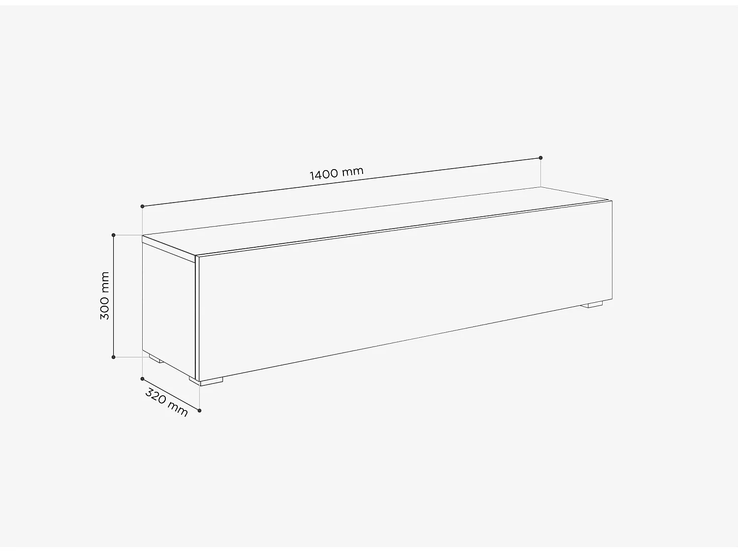 TV-Möbel 105 cm 140 cm – Modernes Hängendes Fernsehboard für Wohnzimmer