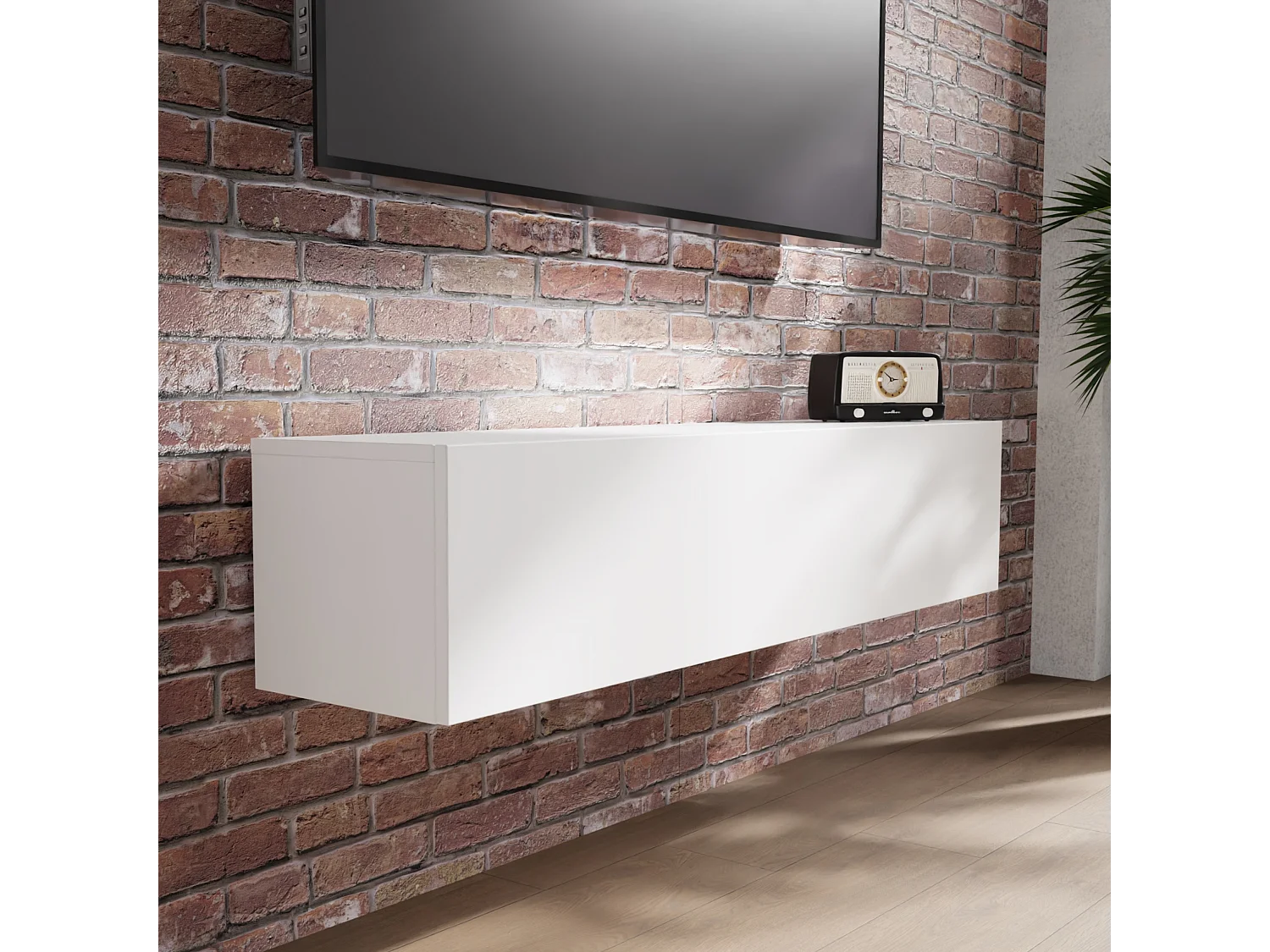 Meuble TV 105 cm 140 cm Banc Télé  Suspendu Banc Télévision Moderne Flottante pour Salon