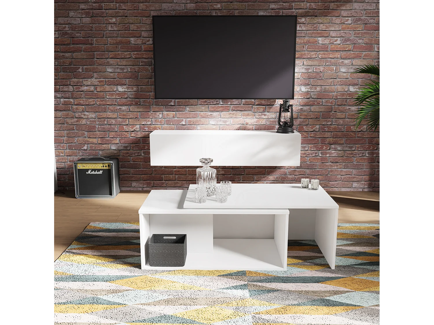 Meuble TV 105 cm 140 cm Banc Télé  Suspendu Banc Télévision Moderne Flottante pour Salon