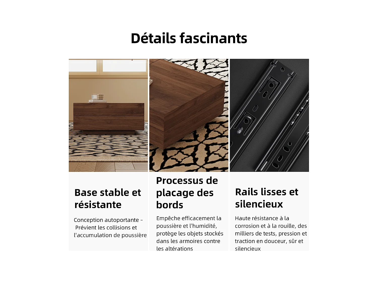Table Basse Extensible, Design Rectangulaire, 120-208 cm, Rangement Caché, Moderne et Pratique, Noyer