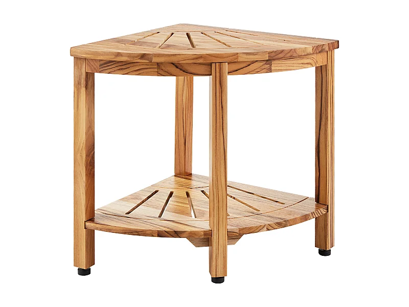 Panca Angolare per Doccia SucceBuy in Teak, 47 cm H × 39,2 cm R, Legno di Teak per Doccia Interna Bagno