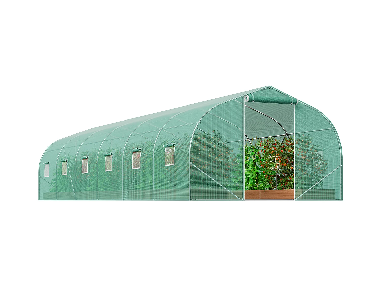 Tunnelschale SucceBuy, Tunnelschale von 900x300x200 cm, Galvanisierter Rahmen, mit Galvanisiertem Stahlrahmen, PE-Abdeckung, Grün