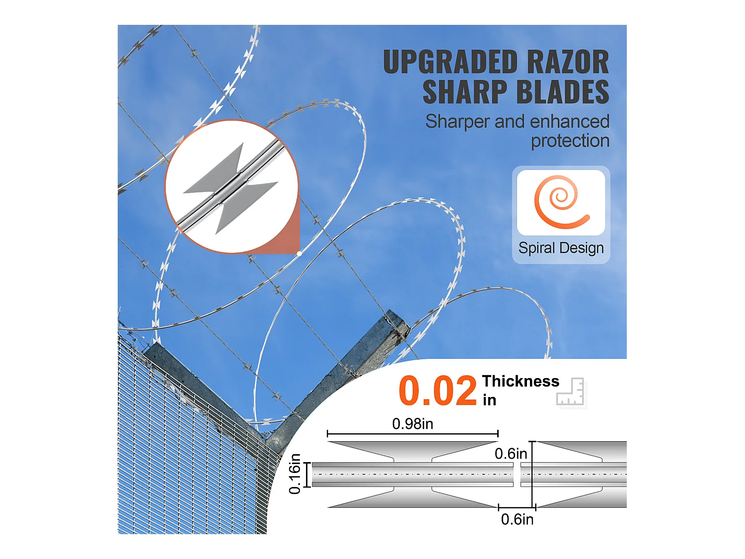 Clôture en Fil de Fer Barbelé pour Clôture de Rasoir, Fil de Fer Barbelé SucceBuy 30 m 2 Rouleaux