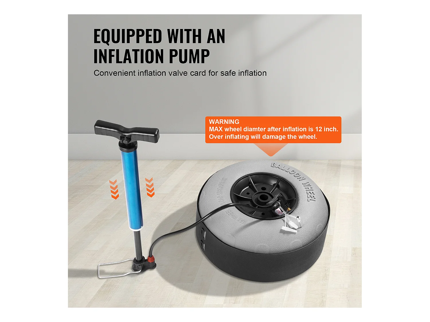 Carro de Playa SucceBuy, con Grandes Ruedas: 228,6 mm Ruedas de Ballón para la Playa y el Jardinería