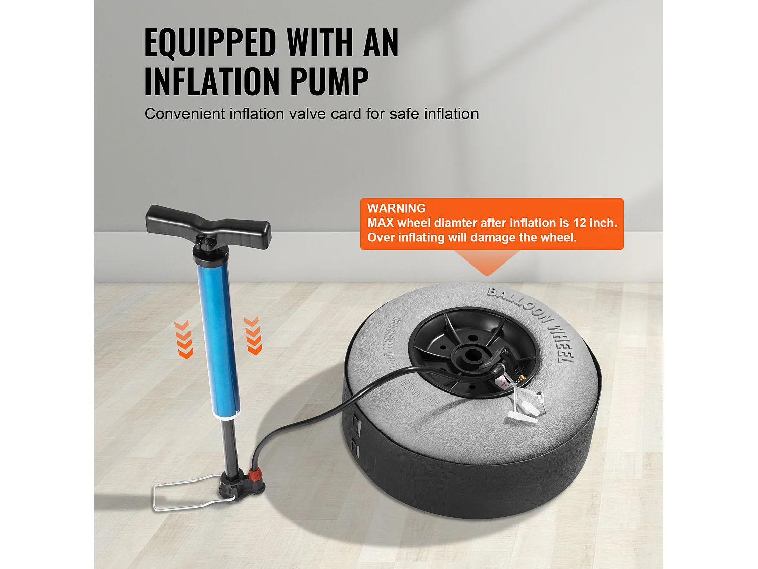 Chariot de Plage SucceBuy, avec de Grosses Roues - 228,6 mm Roues Ballons pour la Plage et le Jardinage