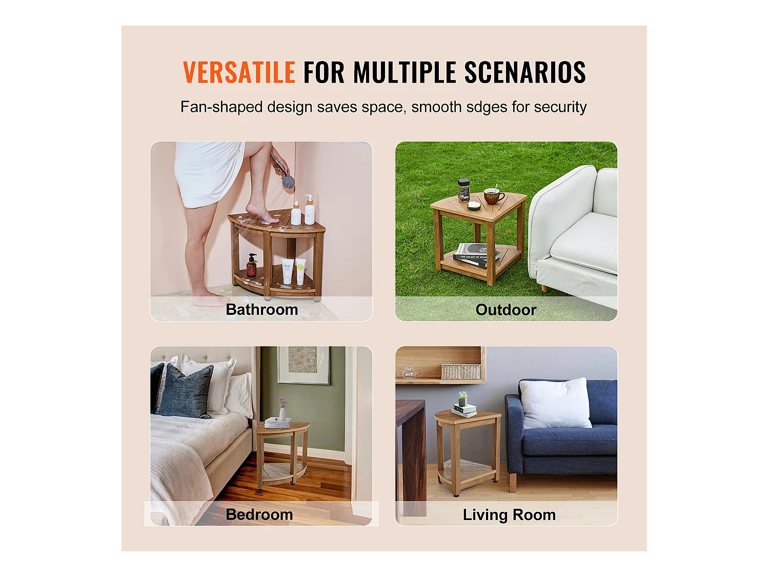 Eckduschbank SucceBuy, 47,7 cm H × 45 cm R aus Polystyrol, für Innendusche Badezimmer