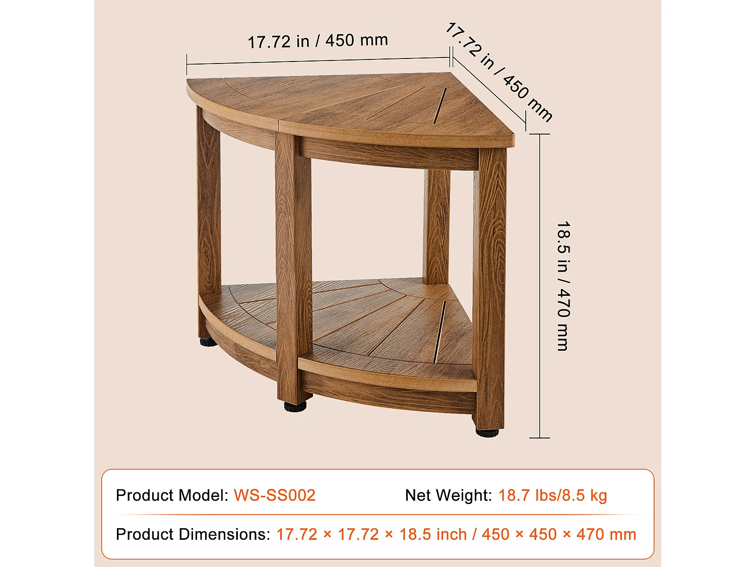 Banc de Douche d'Angle SucceBuy, 47,7 cm H × 45 cm R en Polystyrène, pour Douche Intérieure Salle de Bain