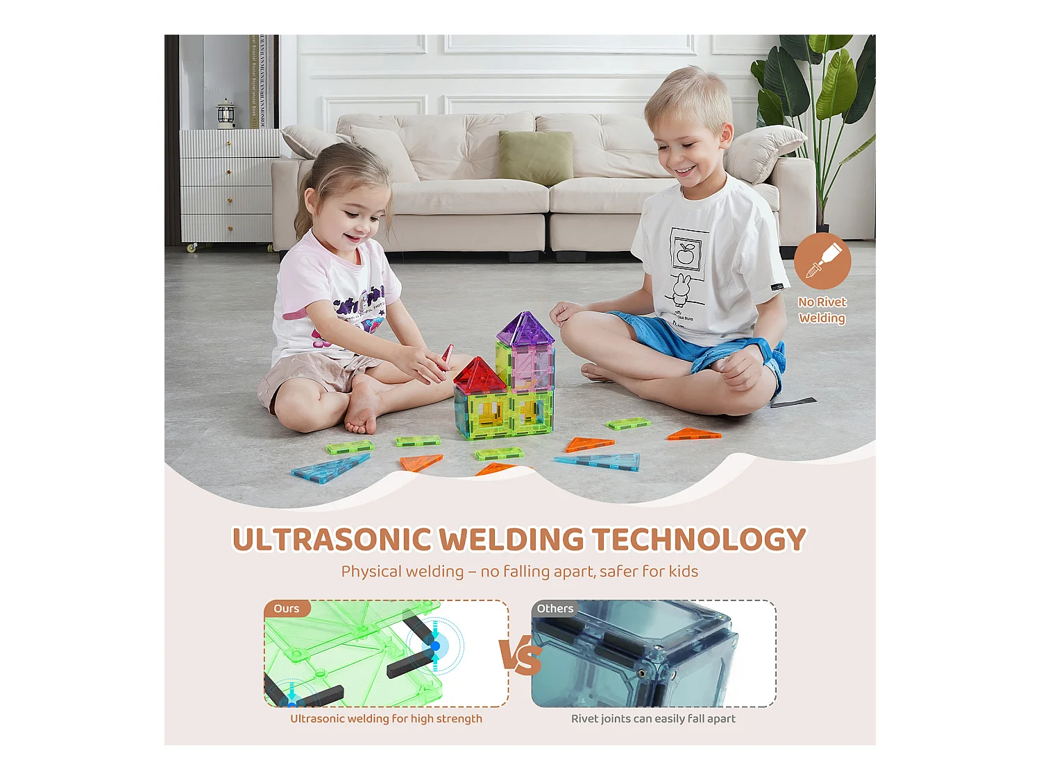 Blocs de Construction Magnétiques SucceBuy 32 PCS, Jouets Éducatifs à Empiler pour Enfants, Jouet 3D, avec Sac de Rangement